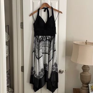 NWT Sangria Missy Halter Dress with Silk Skirt